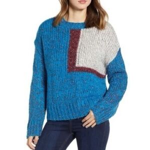 BNWT ✨ Prima x Nordstrom Color-Block Glitter-Knit Crewneck Sweater